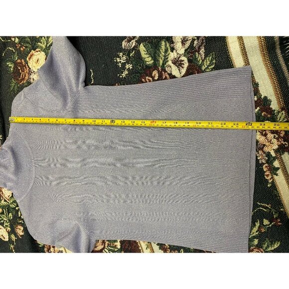 Chico's Purple Turtleneck Sweaters Womens size Medium Knit Metallic Party Event - Picture 10 of 10